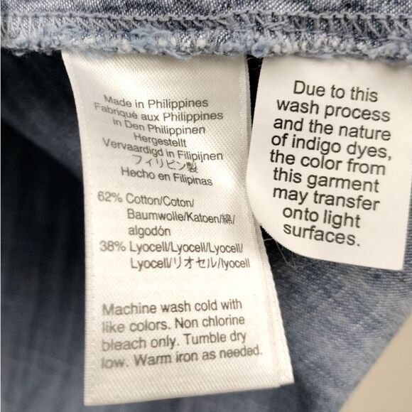 Philosophy Lightweight Denim Midi Knee Length Button Down Dress - Picture 9 of 10